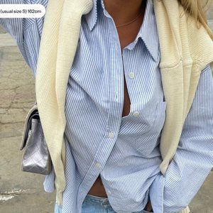 Djerf Breezy Shirt, blue stripe